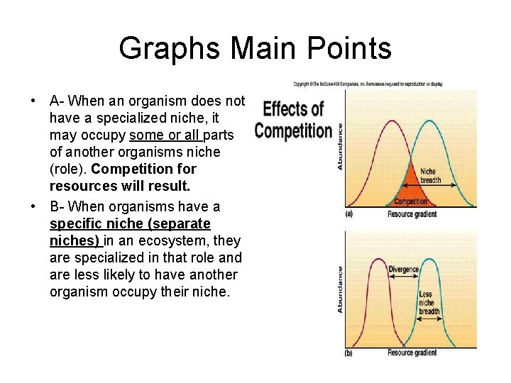 Graphs Main Points • A- When an organism does not have a specialized niche,