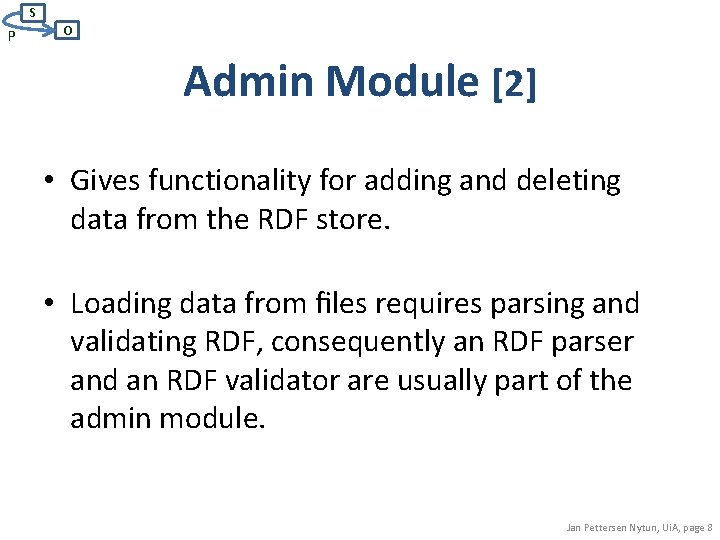 S P O Admin Module [2] • Gives functionality for adding and deleting data