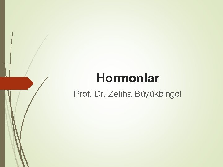 Hormonlar Prof. Dr. Zeliha Büyükbingöl 