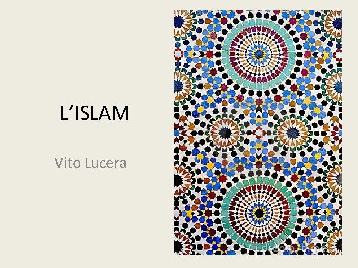 L’ISLAM Vito Lucera 