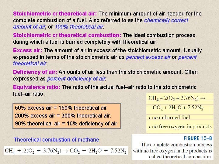 Stoichiometric or theoretical air: The minimum amount of air needed for the complete combustion