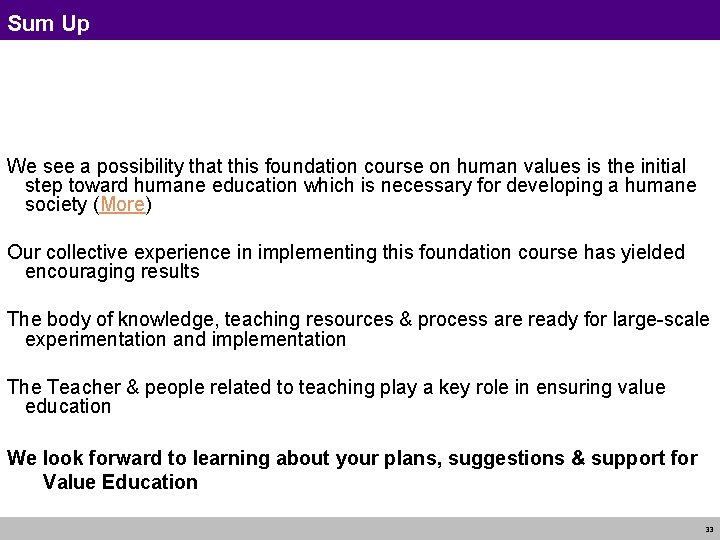 Sum Up The Role of Education – to facilitate the development of the competence