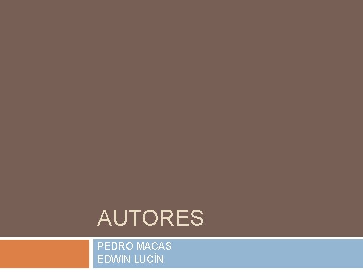AUTORES PEDRO MACAS EDWIN LUCÍN 