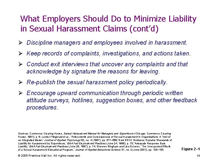 What Employers Should Do to Minimize Liability in Sexual Harassment Claims (cont’d) Ø Discipline What Employers Should Do to Minimize Liability in Sexual Harassment Claims (cont’d) Ø Discipline