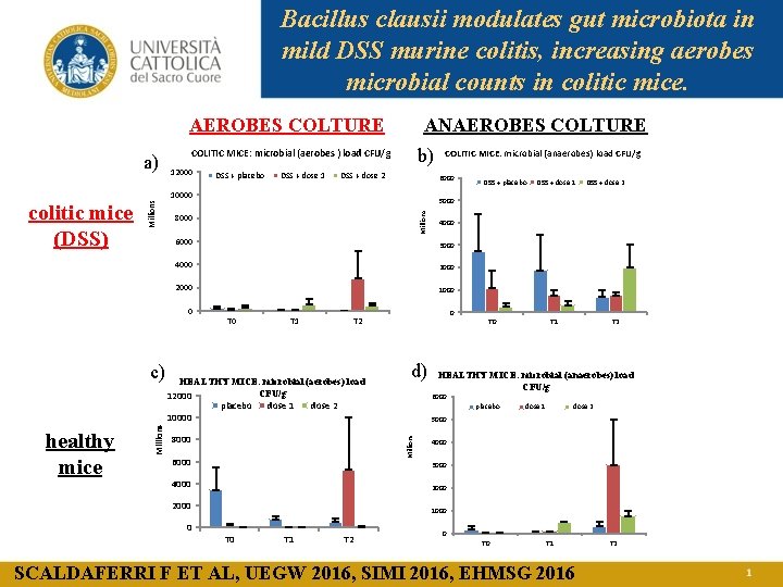 Bacillus clausii modulates gut microbiota in mild DSS murine colitis, increasing aerobes microbial counts