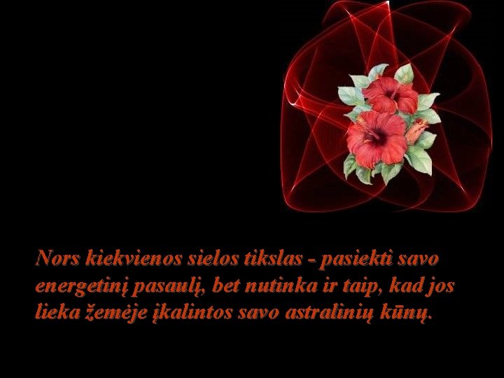 Nors kiekvienos sielos tikslas - pasiekti savo energetinį pasaulį, bet nutinka ir taip, kad