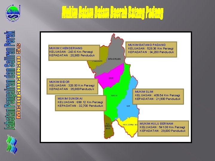 MUKIM CHENDERIANG KELUASAN : 243. 6 Km Persegi KEPADATAN : 20, 900 Penduduk MUKIM