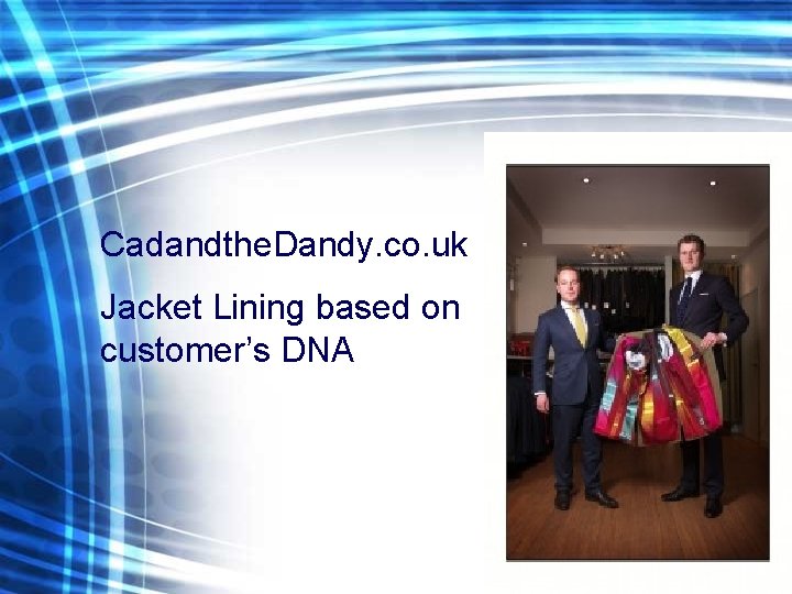 Cadandthe. Dandy. co. uk Jacket Lining based on customer’s DNA 