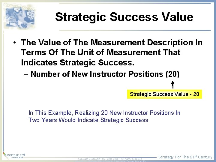 Strategic Success Value • The Value of The Measurement Description In Terms Of The