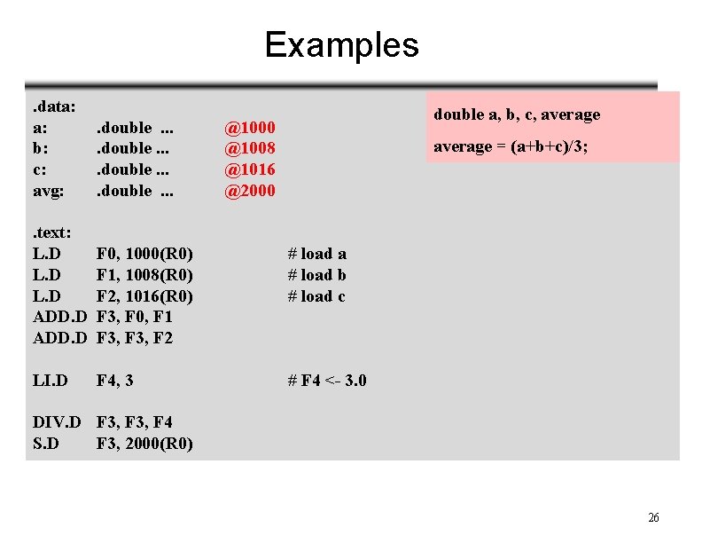 Examples. data: a: b: c: avg: . double. . . . text: L. D
