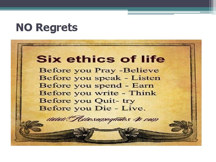 NO Regrets - 