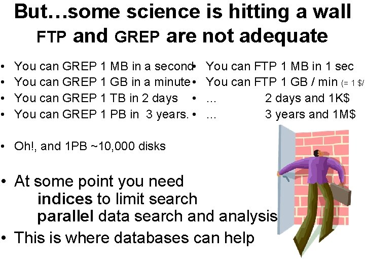 But…some science is hitting a wall FTP and GREP are not adequate • •