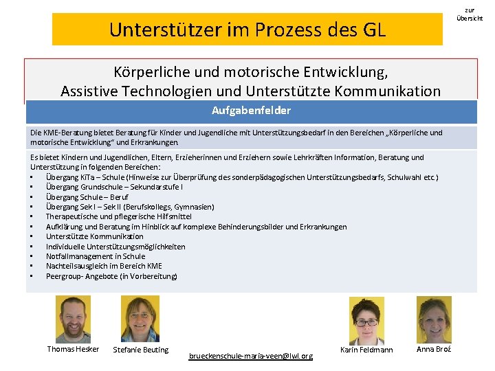 zur Übersicht Unterstützer im Prozess des GL Körperliche und motorische Entwicklung, Assistive Technologien und