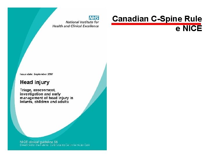 Canadian C-Spine Rule e NICE 