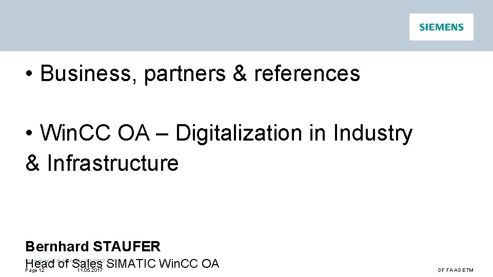  • Business, partners & references • Win. CC OA – Digitalization in Industry