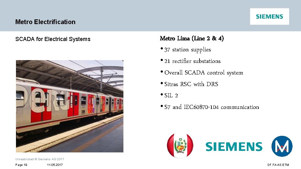 Metro Electrification SCADA for Electrical Systems Metro Lima (Line 2 & 4) • 37
