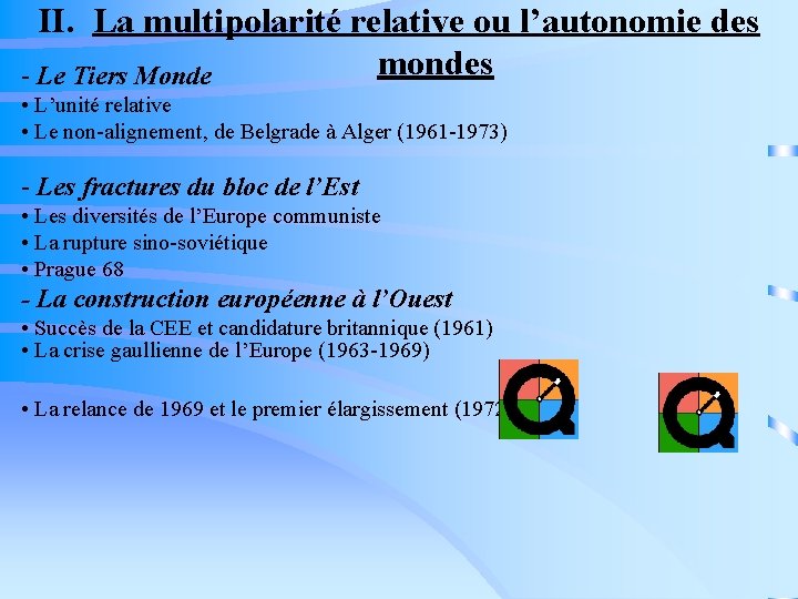 II. La multipolarité relative ou l’autonomie des mondes - Le Tiers Monde • L’unité