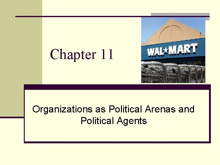 Chapter 11 Organizations as Political Arenas and Political Agents 