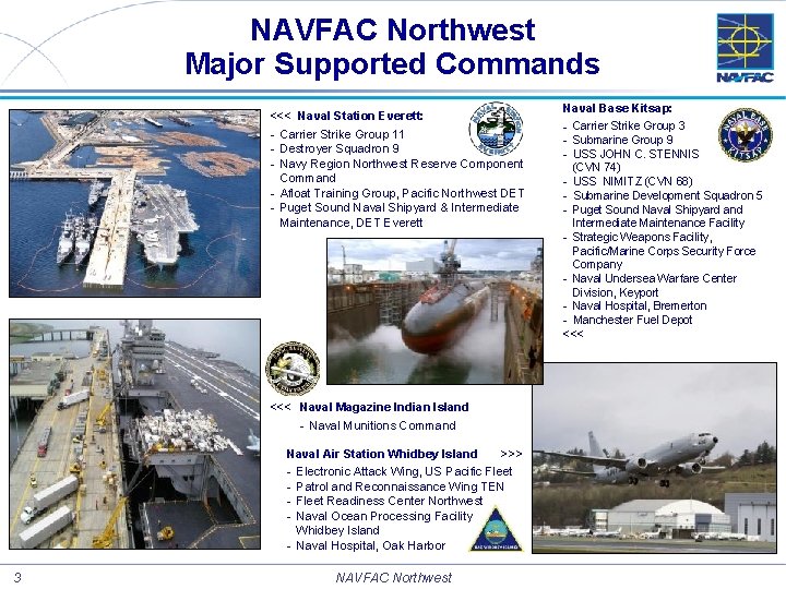 NAVFAC Northwest Major Supported Commands <<< Naval Station Everett: - Carrier Strike Group 11