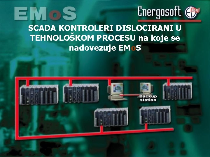 SCADA KONTROLERI DISLOCIRANI U TEHNOLOŠKOM PROCESU na koje se nadovezuje EMo. S 