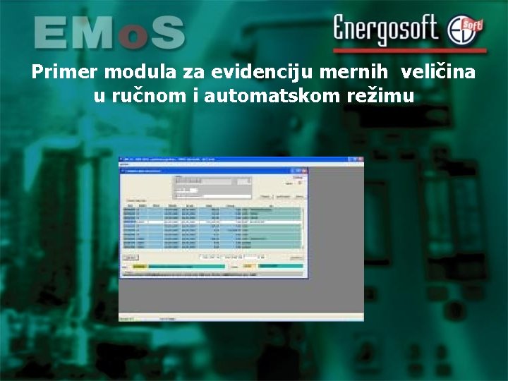 Primer modula za evidenciju mernih veličina u ručnom i automatskom režimu 