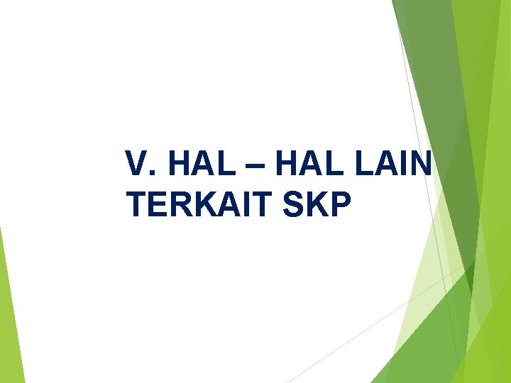 V. HAL – HAL LAIN TERKAIT SKP 