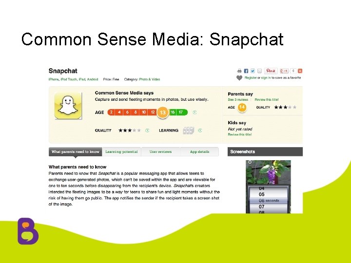 Common Sense Media: Snapchat 
