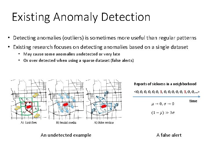 Existing Anomaly Detection • Detecting anomalies (outliers) is sometimes more useful than regular patterns