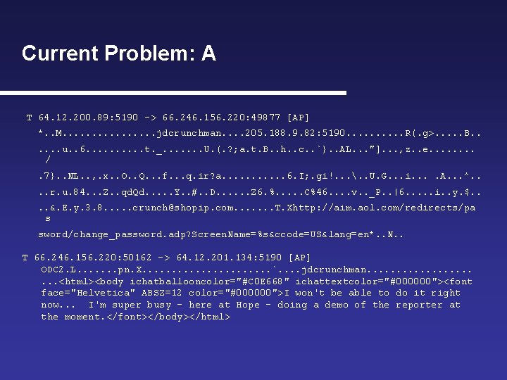 Current Problem: A T 64. 12. 200. 89: 5190 -> 66. 246. 156. 220: