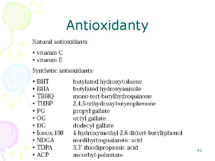 Antioxidanty HPLC aplikace 41 