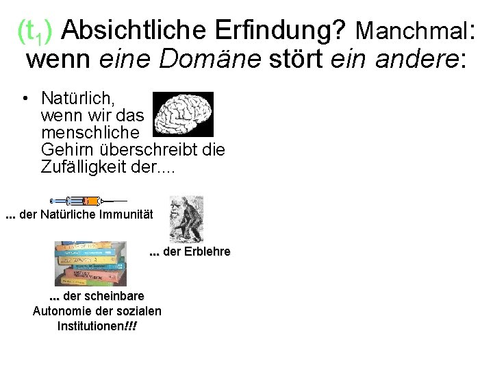 (t 1) Absichtliche Erfindung? Manchmal: wenn eine Domäne stört ein andere: • Natürlich, wenn