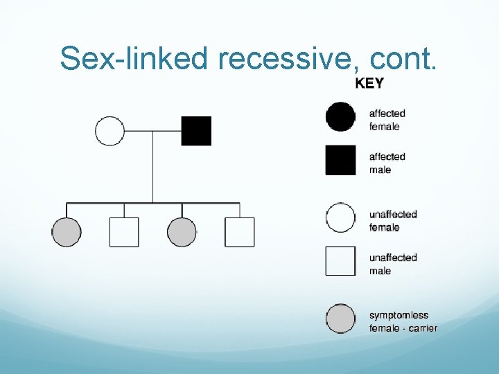 Sex-linked recessive, cont. 