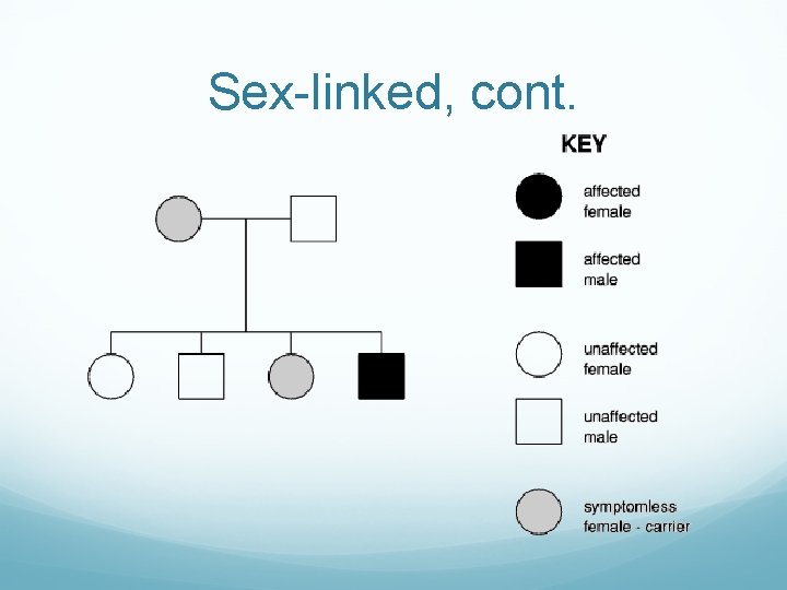Sex-linked, cont. 