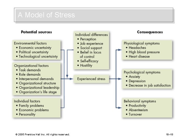 A Model of Stress © 2005 Prentice Hall Inc. All rights reserved. 18– 18