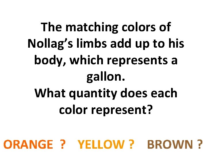 The matching colors of Nollag’s limbs add up to his body, which represents a