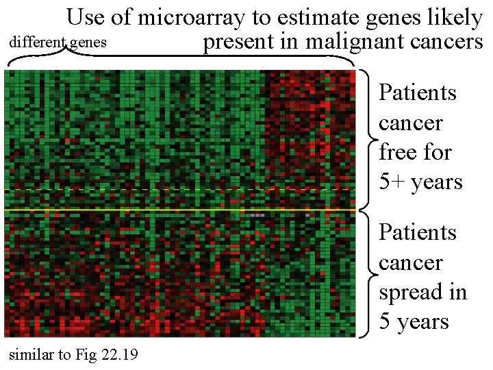 Use of microarray to estimate genes likely different genes present in malignant cancers Patients