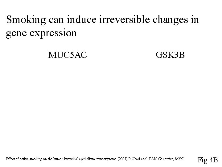 Smoking can induce irreversible changes in gene expression MUC 5 AC GSK 3 B