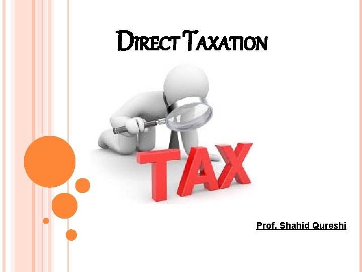 DIRECT TAXATION Prof. Shahid Qureshi 