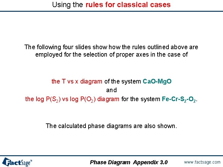 Using the rules for classical cases The following four slides show the rules outlined