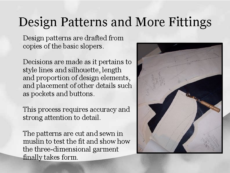 Design Patterns and More Fittings Design patterns are drafted from copies of the basic Design Patterns and More Fittings Design patterns are drafted from copies of the basic
