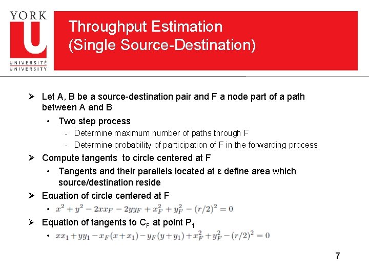 Throughput Estimation (Single Source-Destination) Ø Let A, B be a source-destination pair and F Throughput Estimation (Single Source-Destination) Ø Let A, B be a source-destination pair and F