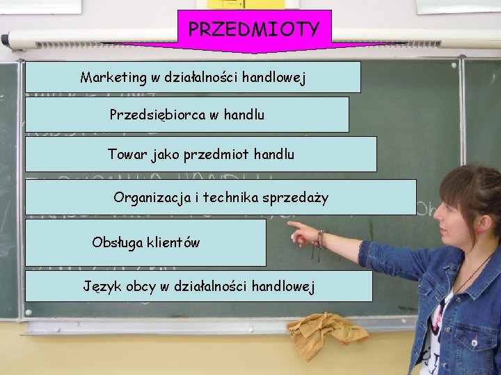 PRZEDMIOTY Marketing w działalności handlowej Przedsiębiorca w handlu Towar jako przedmiot handlu Organizacja i