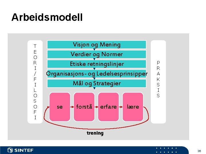 Arbeidsmodell T E O R I / F I L O S O F