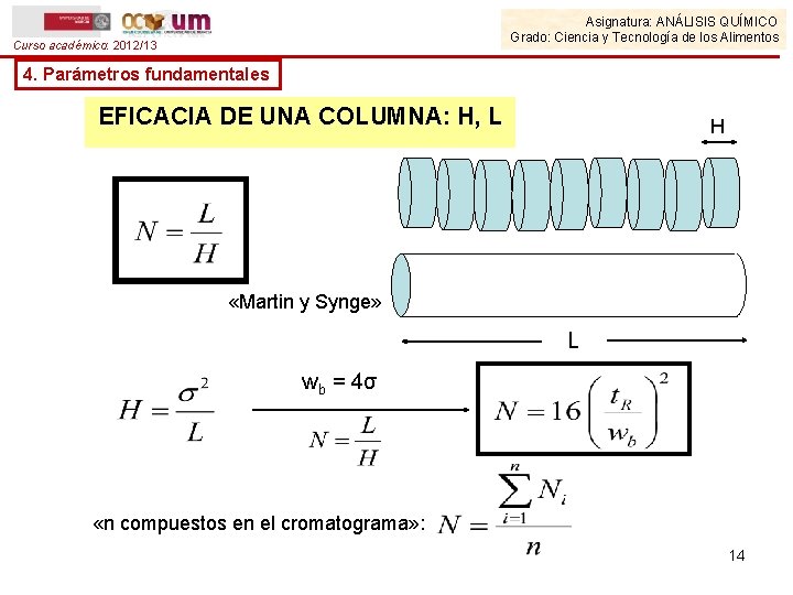 Asignatura: ANÁLISIS QUÍMICO Grado: Ciencia y Tecnología de los Alimentos Curso académico: 2012/13 4.