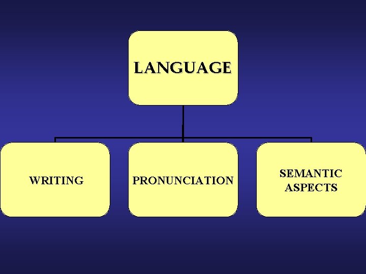 LANGUAGE WRITING PRONUNCIATION SEMANTIC ASPECTS 