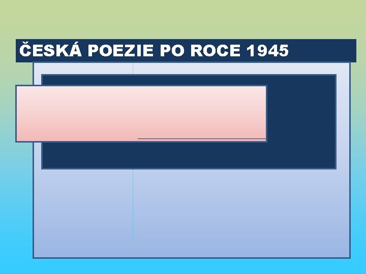 ČESKÁ POEZIE PO ROCE 1945 