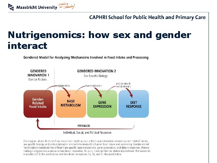 Nutrigenomics: how sex and gender interact 