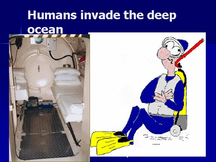 Humans invade the deep ocean n n Increased pressure on body cavities and gases