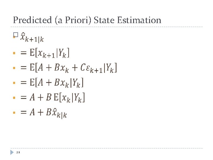 Predicted (a Priori) State Estimation � 21 