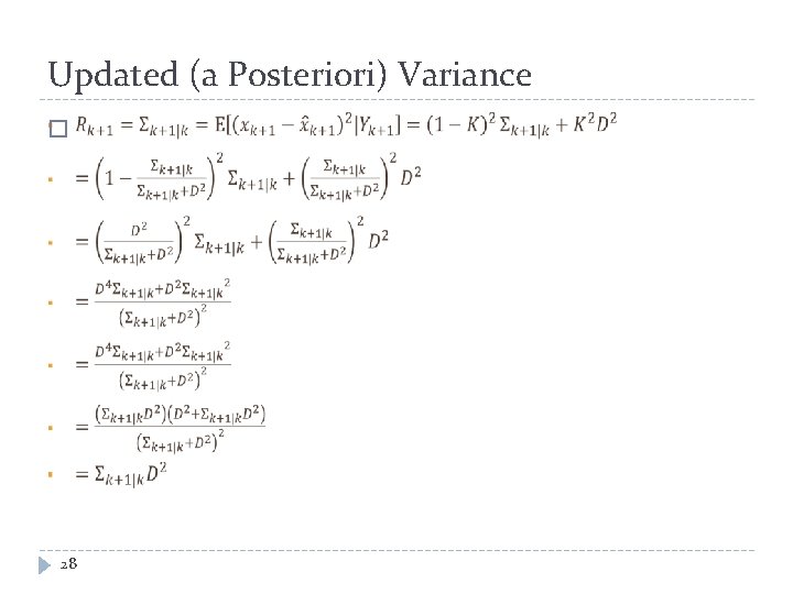 Updated (a Posteriori) Variance � 28 